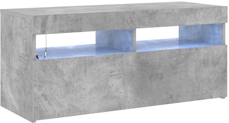 VidaXL -Tv-meubel-met-LED-verlichting-90x35x40-cm-betongrijs - Foto 6