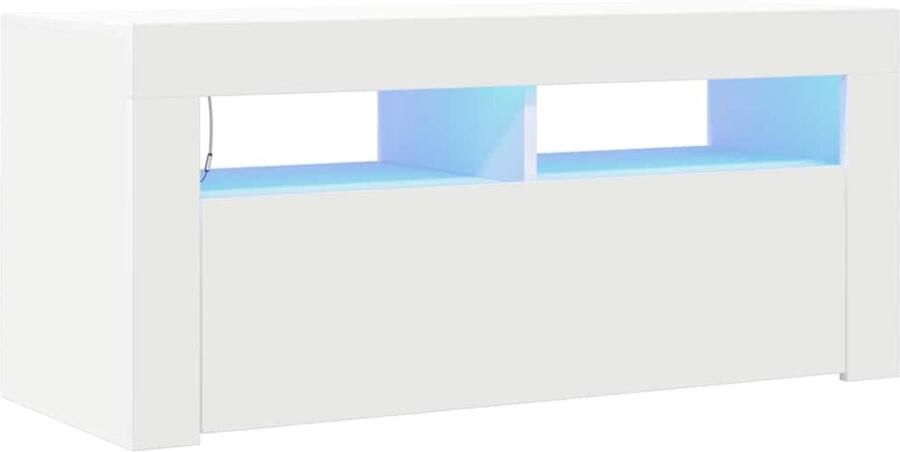 VidaXL -Tv-meubel-met-LED-verlichting-90x35x40-cm-wit - Foto 5