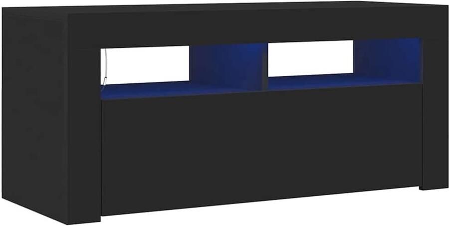 VidaXL -Tv-meubel-met-LED-verlichting-90x35x40-cm-zwart - Foto 6
