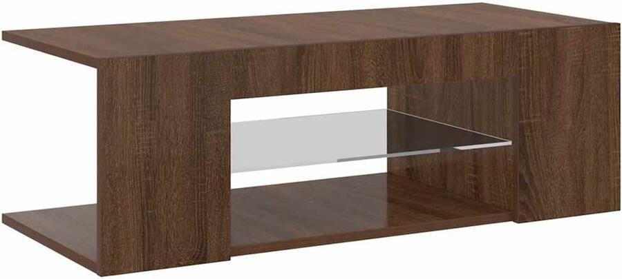 VidaXL -Tv-meubel-met-LED-verlichting-90x39x30-cm-bruineikenkleurig - Foto 4