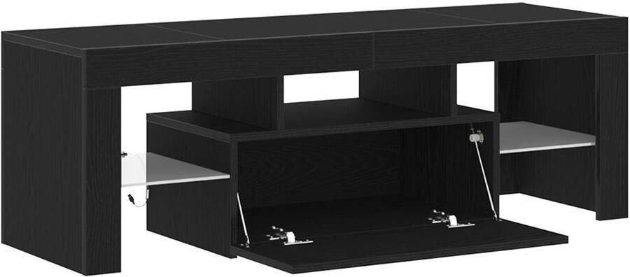 VidaXL TV-meubel met LED-verlichting Zwart Eiken 120x35x40 cm - Foto 2