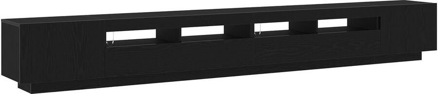 VidaXL TV-meubel met LED-verlichting Zwart Eiken 300x35x40 cm Geengineerd Hout