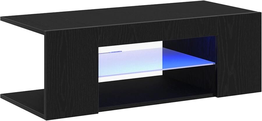 VidaXL TV-meubel met LED-verlichting Zwart Eiken 90x39x30 cm Geengineerd Hout - Foto 2