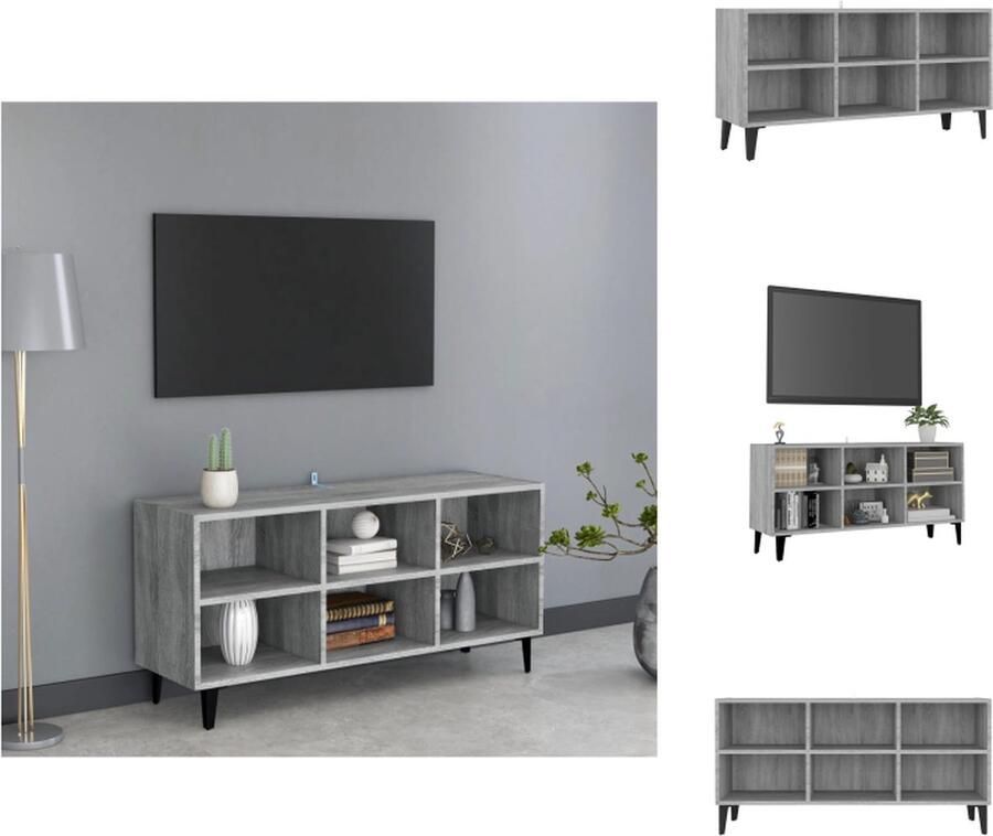 VidaXL TV-meubel naam TV-meubel 103.5 x 30 x 50 cm Grijs sonoma eiken Stabiel en stevig Kast