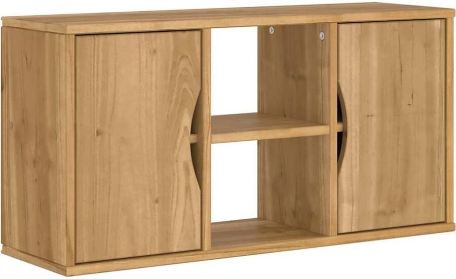VidaXL Tv-meubel ODDA Grenenhout 79x24x40 cm TV-meubel TV-meubels TV-standaard TV-meubel
