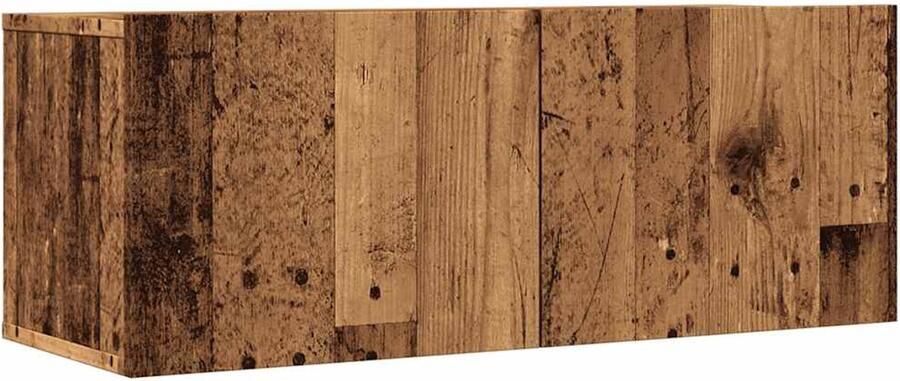 VidaXL Tv-meubel set 2 stuks Oud houtkleurig Tv Kast Wandmontage Houten Tv Tafel Salontafel Opbergkast
