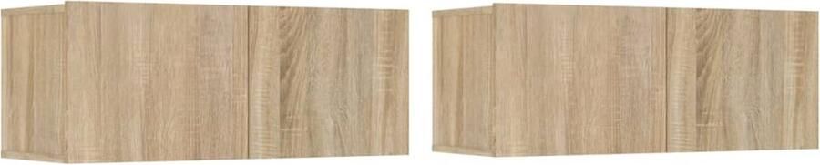 VidaXL Tv-meubel Set 80x30x30 cm Sonoma Eiken 2 st. Tv Meubel Salontafel Houten Tv Kast Houten Kasten Sonoma Eiken Bruine Tv Kast