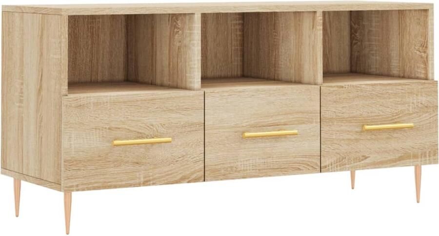 VidaXL Tv-meubel Sonoma eiken 102x36x50 cm TV Meubel Salontafel Kast Houten Tv Stand Tv Unit Mediakast Entertainment Center Sonoma Eiken
