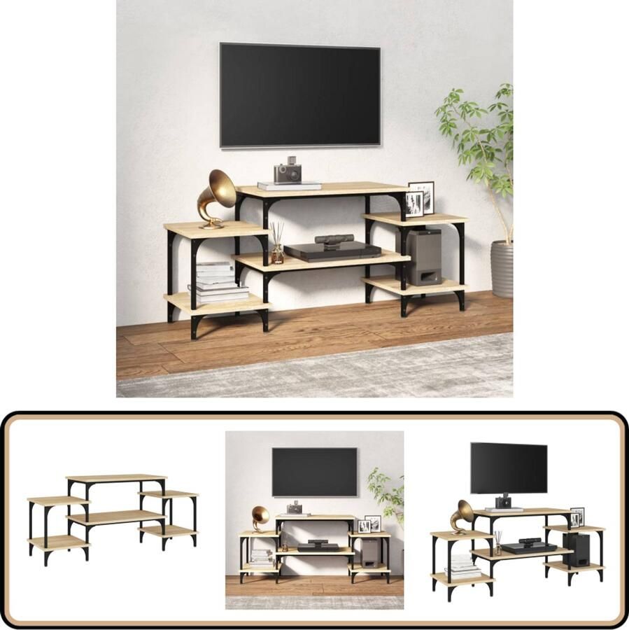 VidaXL Tv-meubel Sonoma Eiken 117x35x52 cm Tv-meubel Salontafel Houten Tv-stand Tv Kast Sonoma Eiken Bruine Tv-bank