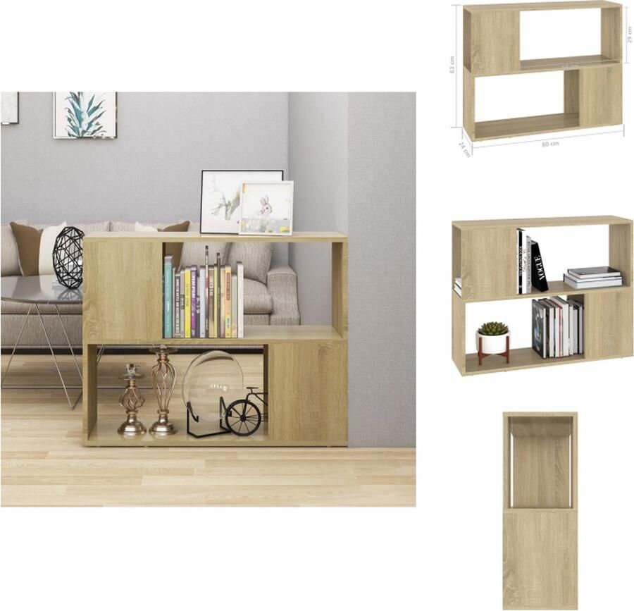 VidaXL Tv-meubel Tv-meubels Tv Meubel Tv Meubels Tv-meubel 80x24x63 cm bewerkt hout sonoma eikenkleurig - Foto 2