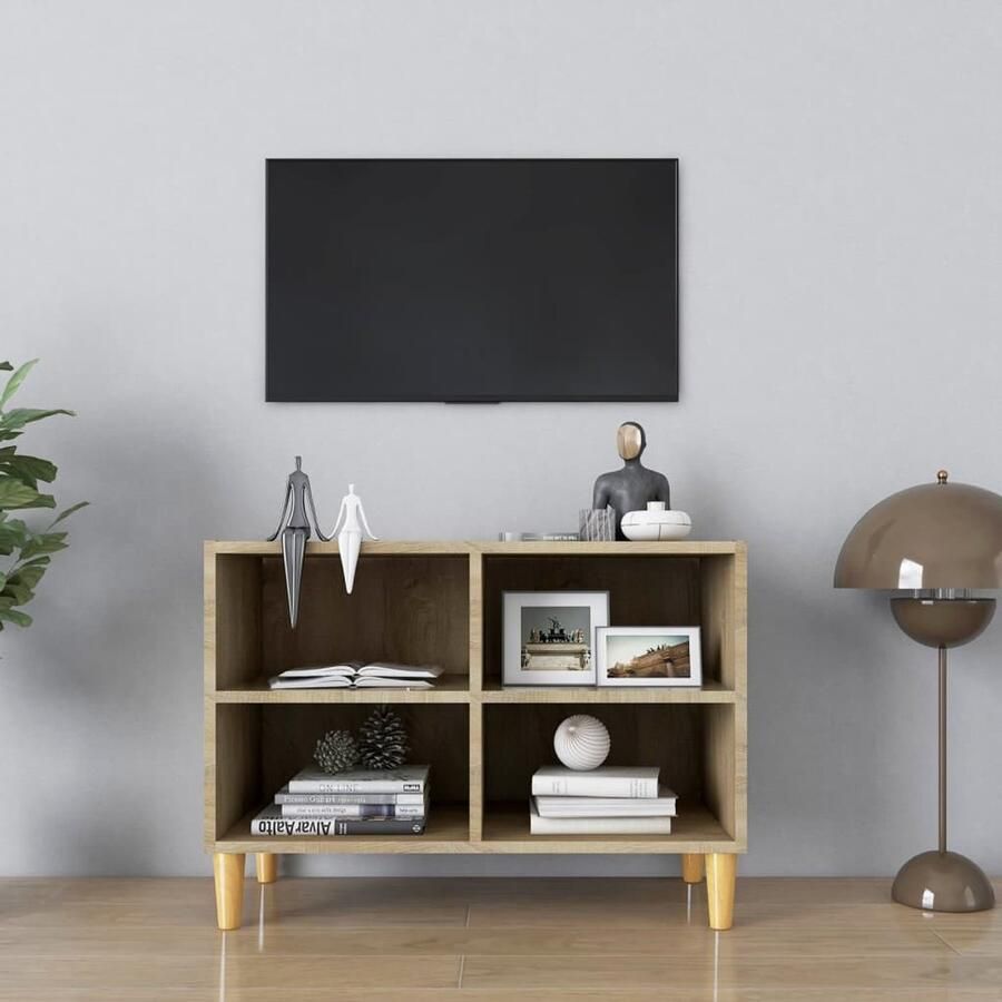 VidaXL Tv-meubel Sonoma Eikenkleurig 69 5x30x50 cm Tv Kast Scandinavisch Meubilair Houten Tv Stand Salontafel Media Kast Living Room Decor Bruine Tv Kast Sonoma Eiken