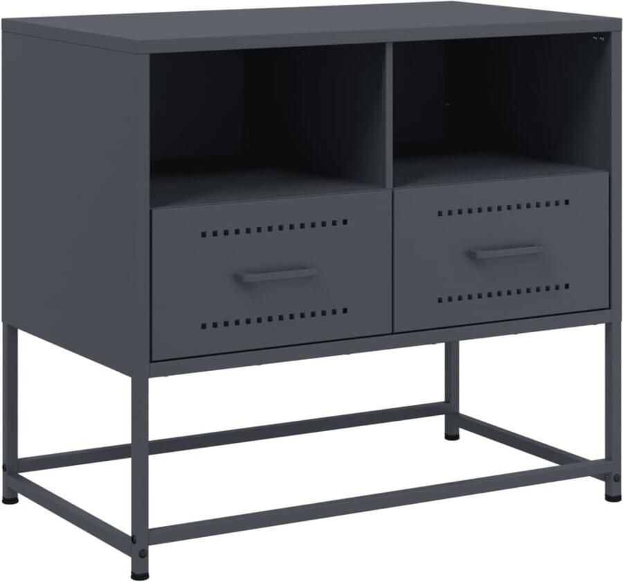 VidaXL Tv-meubel Staal Antraciet 68x39x60 5 cm Tv-meubel Tv-kasten -Tv-standaard Tv-meubel - Foto 2
