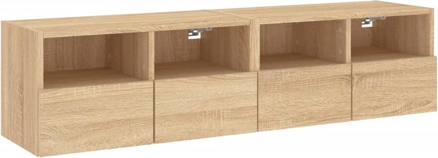 VidaXL Tv Meubel Tv Kast Tv-meubels 2 st 60x30x30 cm bewerkt hout sonoma eikenkleurig Wandkast Salontafel Houten Kast