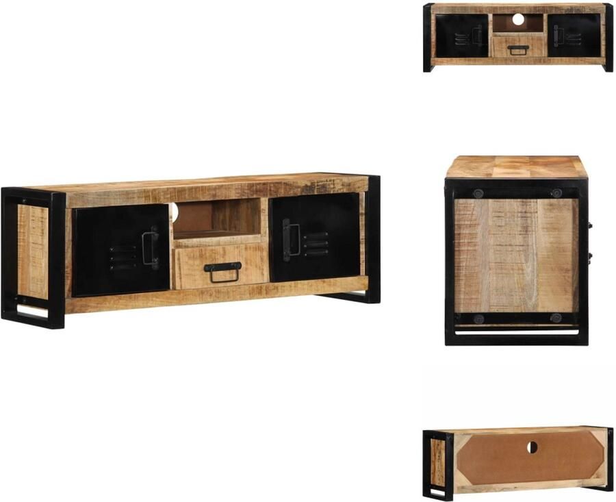 VidaXL Tv-meubel Tv-kasten Tv-standaard Tv-dressoir Tv-meubel 100x30x35 cm massief ruw mangohout