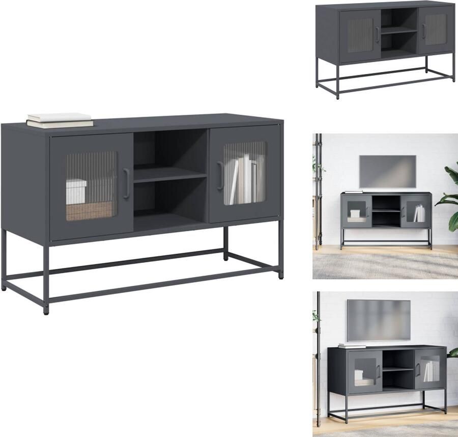 VidaXL Tv-meubel Tv-kasten -Tv-standaard Tv-meubel 100 5x39x60 5 cm staal antracietkleurig