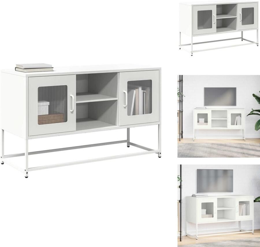 VidaXL Tv-meubel Tv-kasten -Tv-standaard Tv-meubel 100 5x39x60 5 cm staal wit