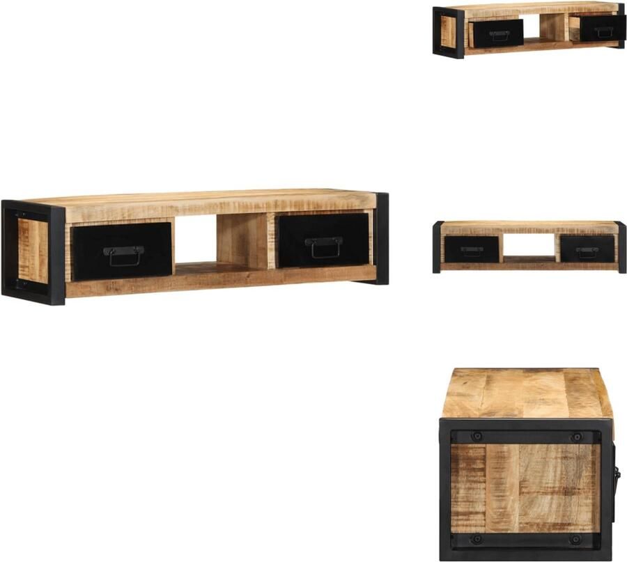 VidaXL Tv-meubel Tv-kasten Tv-standaard Tv-meubel 100x30x25 cm massief ruw mangohout