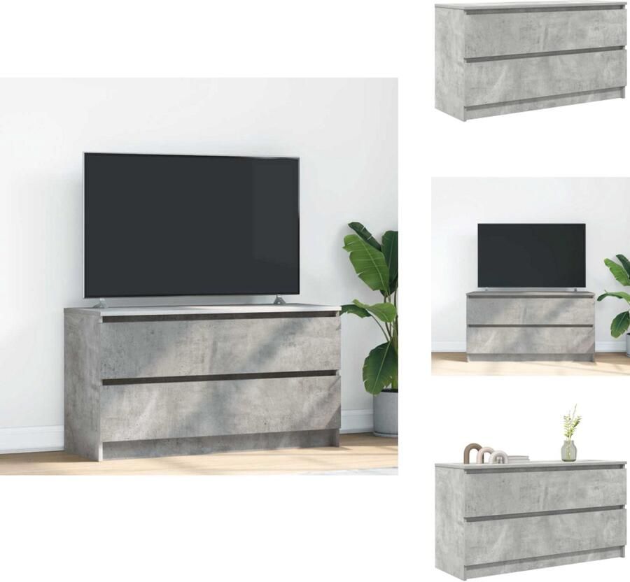 VidaXL Tv-meubel Tv-kasten Tv-standaard Tv-meubel 100x35x54 cm bewerkt hout betongrijs