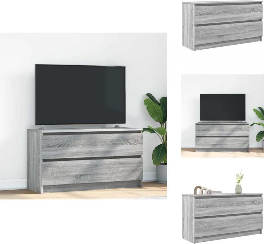 VidaXL Tv-meubel Tv-kasten Tv-standaard Tv-meubel 100x35x54 cm bewerkt hout grijs sonoma eikenkleurig
