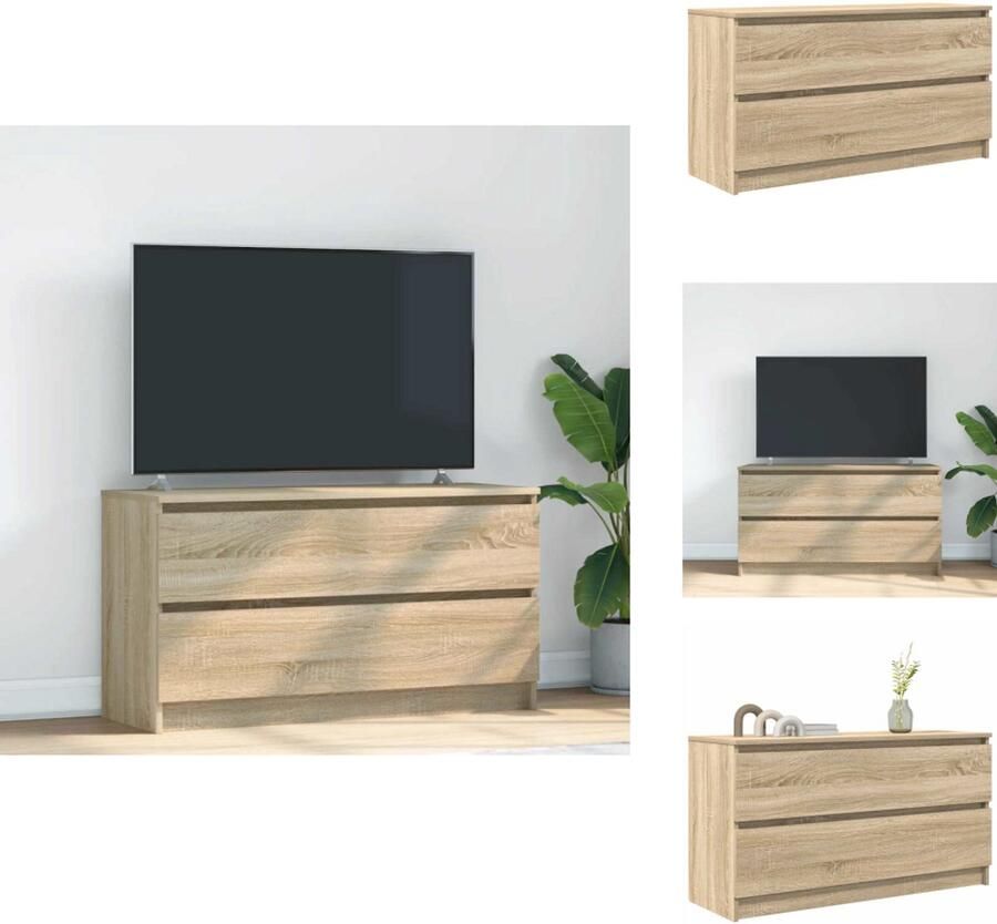 VidaXL Tv-meubel Tv-kasten Tv-standaard Tv-meubel 100x35x54 cm bewerkt hout sonoma eikenkleurig