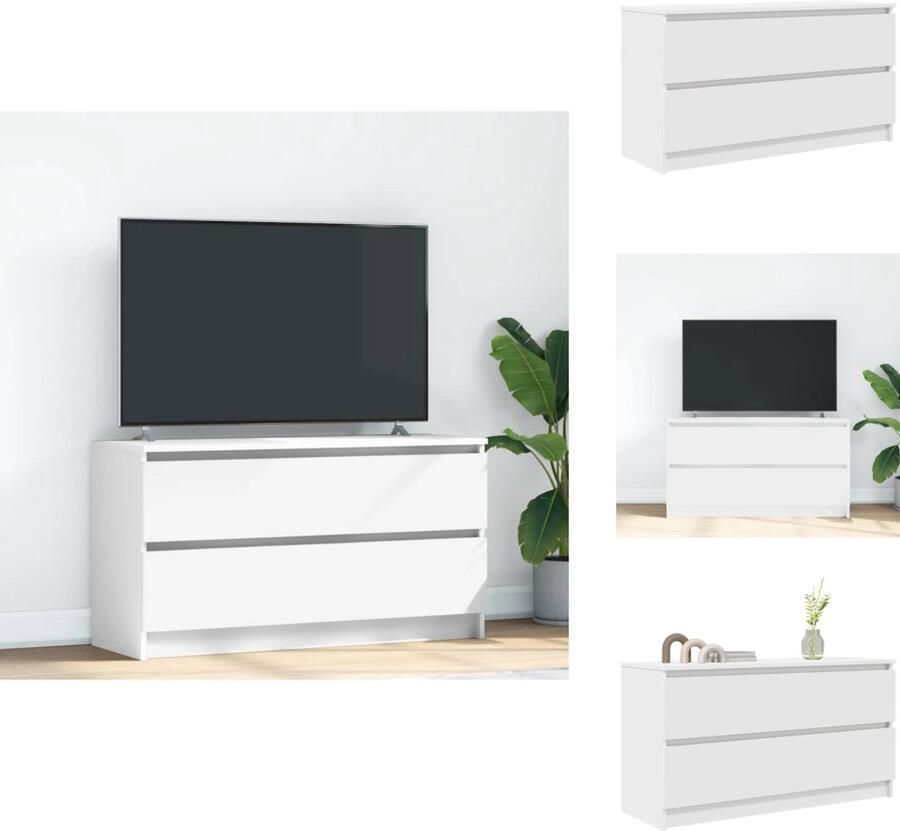 VidaXL Tv-meubel Tv-kasten Tv-standaard Tv-meubel 100x35x54 cm bewerkt hout wit