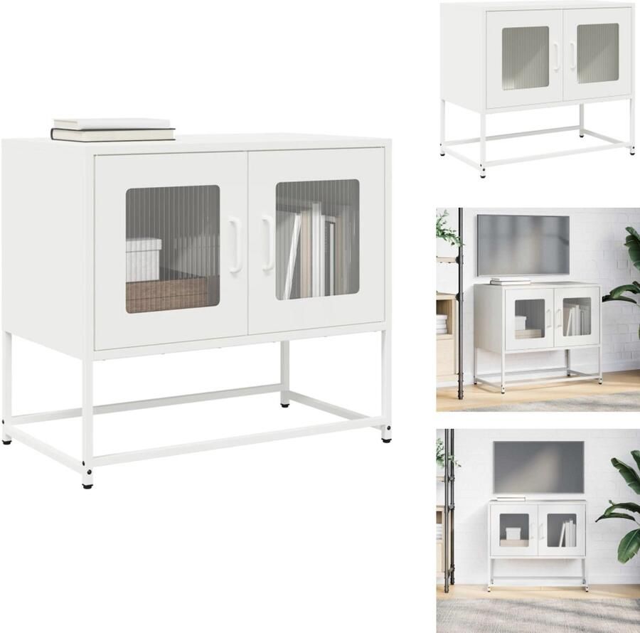 VidaXL Tv-meubel Tv-kasten -tv-standaard Tv-meubel 68x39x60 5 cm koudgewalst staal wit