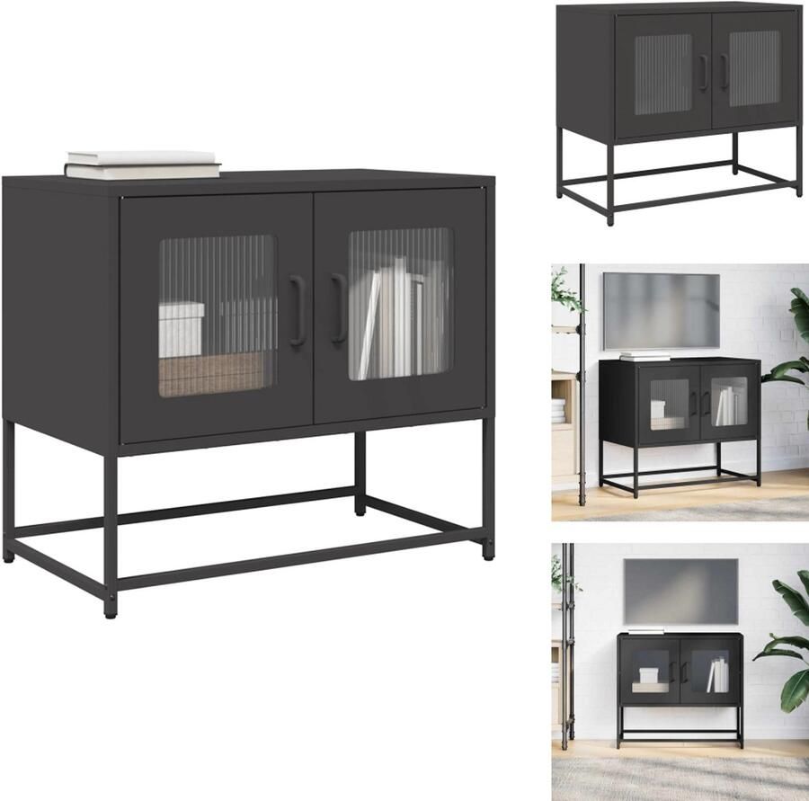 VidaXL Tv-meubel Tv-kasten -tv-standaard Tv-meubel 68x39x60 5 cm koudgewalst staal zwart