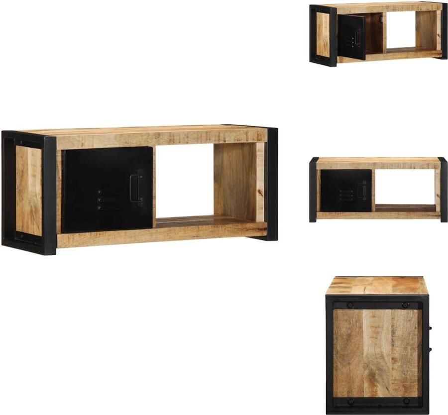 VidaXL Tv-meubel Tv-kasten Tv-standaard Tv-meubel 80x30x35 cm massief ruw mangohout