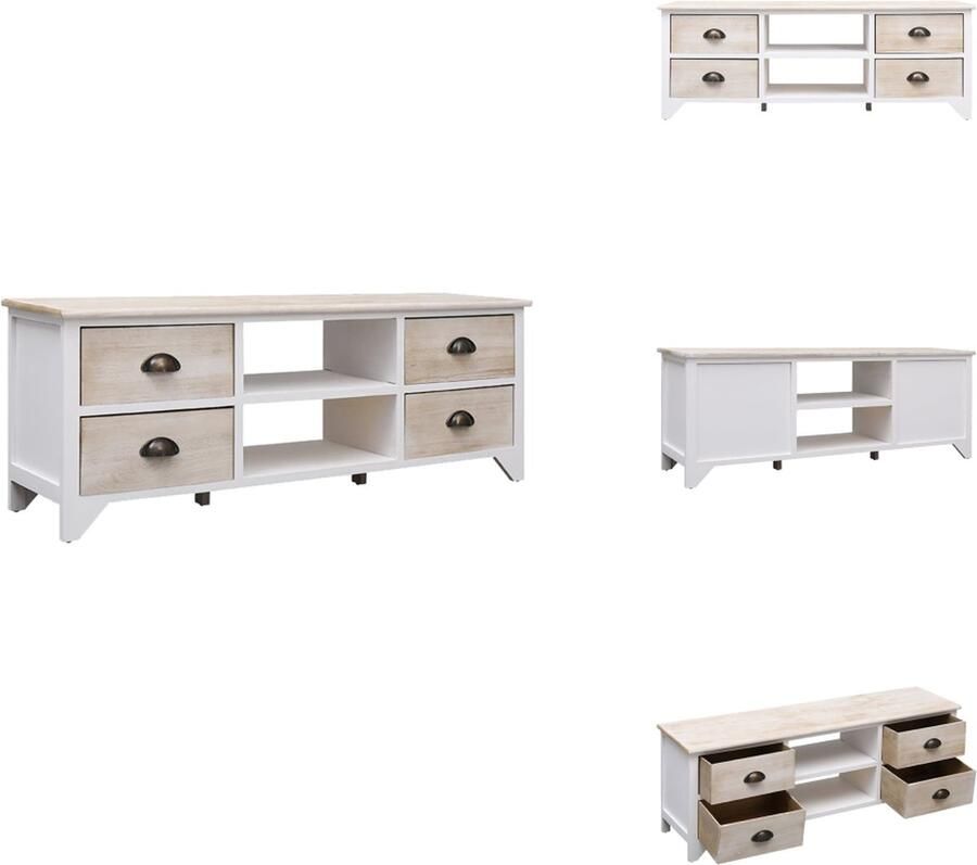 VidaXL Tv-meubel Tv-kasten Tv-standaard Tv-standaards Tv-meubel 108x30x40 cm massief paulowniahout