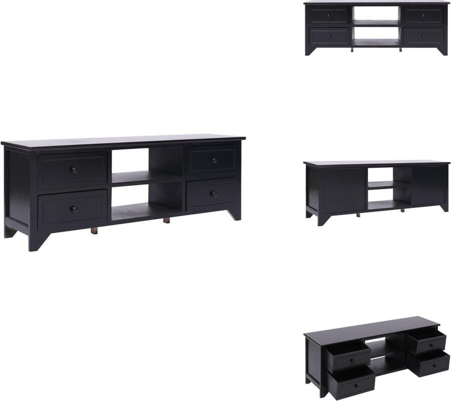 VidaXL Tv-meubel Tv-kasten Tv-standaard Tv-standaards Tv-meubel 108x30x40 cm massief paulowniahout zwart