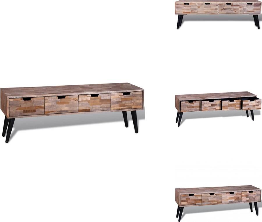 VidaXL Tv Meubel Tv Meubel Televisie Meubel Televisie Meubels Tv-meubel met vier lades gerecycled teak