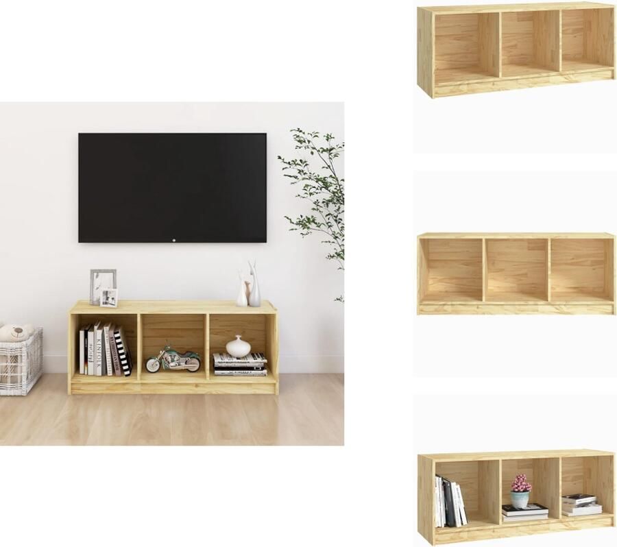 VidaXL Tv-meubel Tv-meubelen Houten Tv-kast Hifi-kast Tv-meubel 104x33x41 cm massief grenenhout