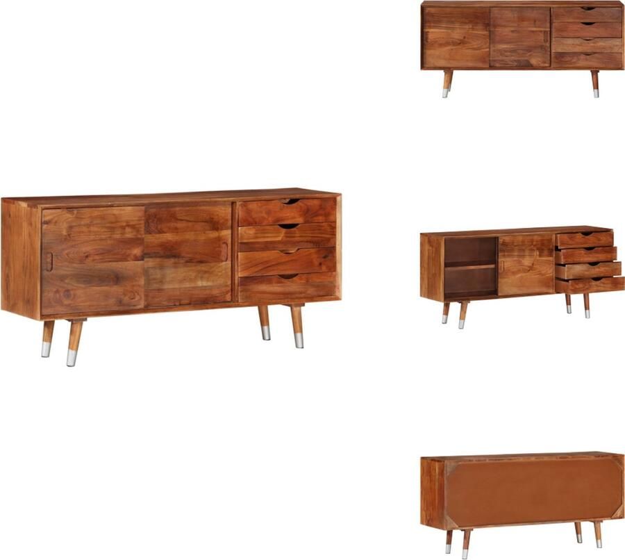 VidaXL Tv-meubel Tv-meubelen Houten Tv-kast Hifi-kast Tv-meubel 118x30x55 cm massief acaciahout