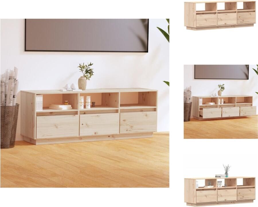VidaXL Tv-meubel Tv-meubelen Opbergkast Televisiekast Tv-meubel 140x37x50 cm massief grenenhout