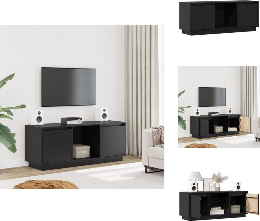 VidaXL Tv-meubel Tv-meubelen Televisiekast Tv-kast Tv-meubel 110 5x35x44 cm massief grenenhout zwart
