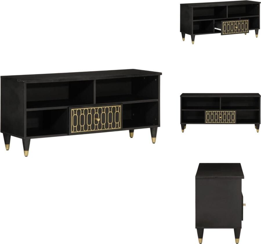 VidaXL Tv-meubel Tv-meubelen Tv Kast Opbergkast Tv-meubel 100x33x46 cm massief mangohout