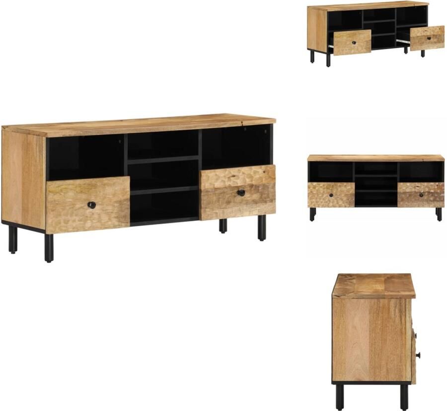 VidaXL Tv-meubel Tv-meubelen Tv Kast Opbergkast Tv-meubel 100x33x46 cm massief mangohout