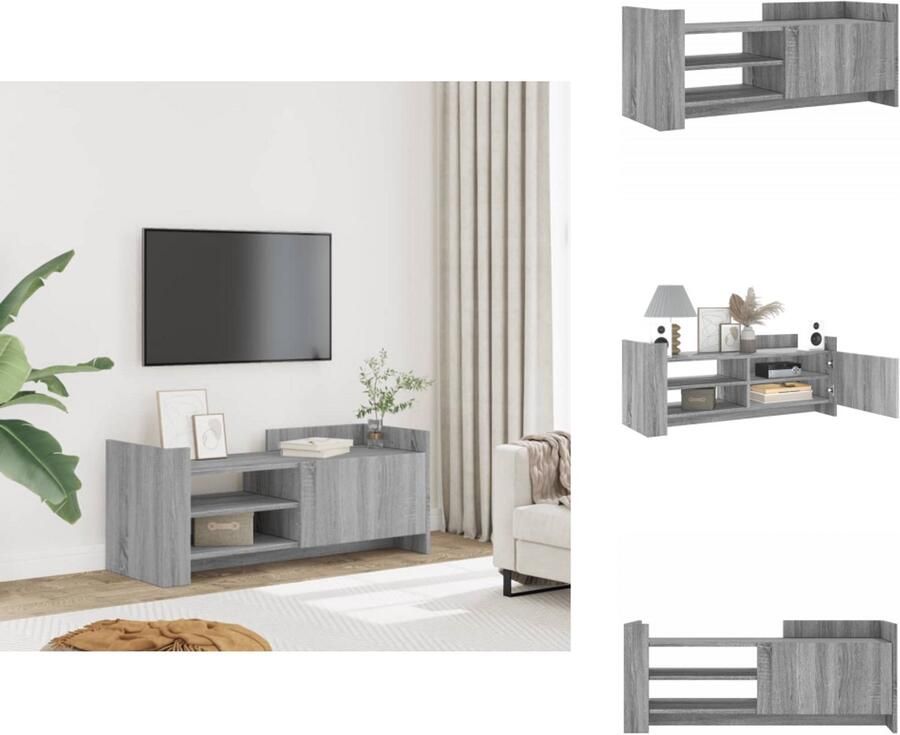 VidaXL Tv-meubel Tv-meubelen Tv Kast Opbergkast Tv-meubel 100x35x40 cm bewerkt hout grijs sonoma eikenkleurig