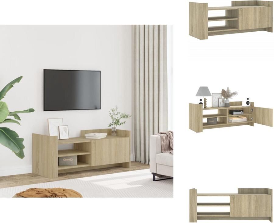 VidaXL Tv-meubel Tv-meubelen Tv Kast Opbergkast Tv-meubel 100x35x40 cm bewerkt hout sonoma eikenkleurig