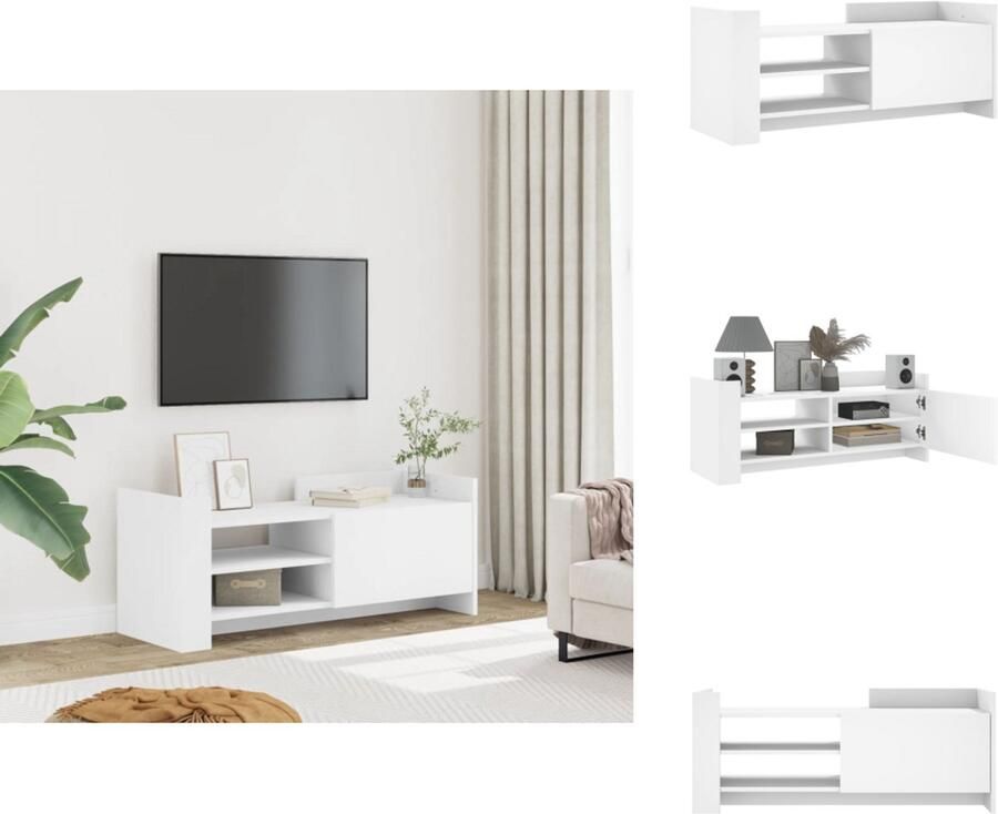 VidaXL Tv-meubel Tv-meubelen Tv Kast Opbergkast Tv-meubel 100x35x40 cm bewerkt hout wit