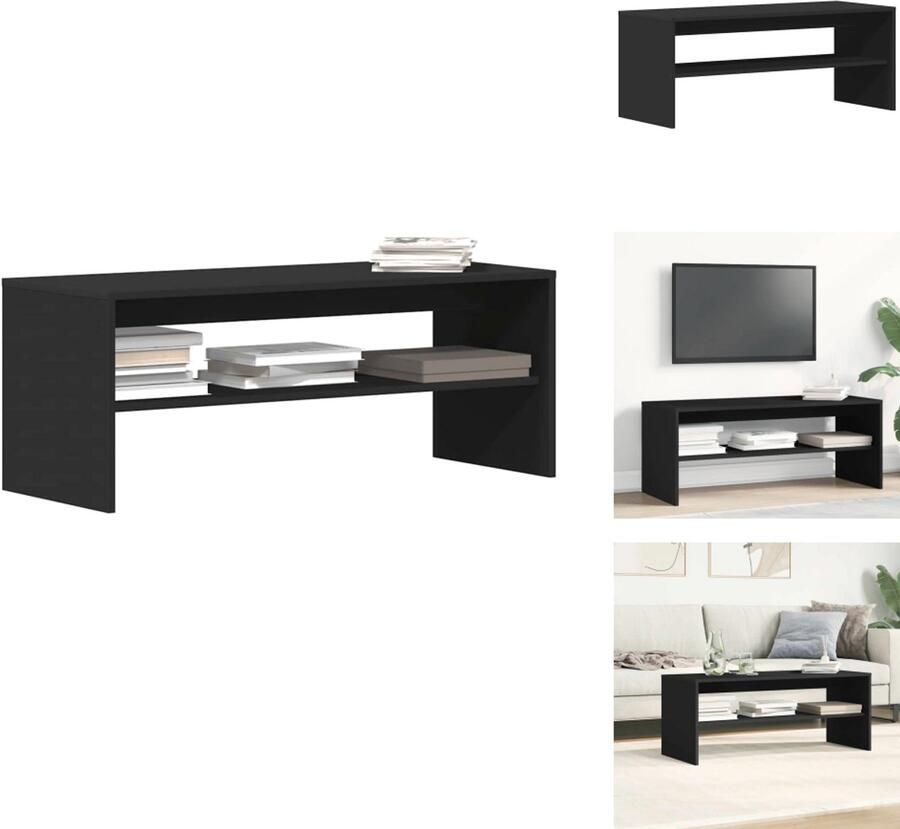 VidaXL Tv-meubel Tv-meubelen Tv Kast Opbergkast Tv-meubel 100x40x40 cm bewerkt hout zwart