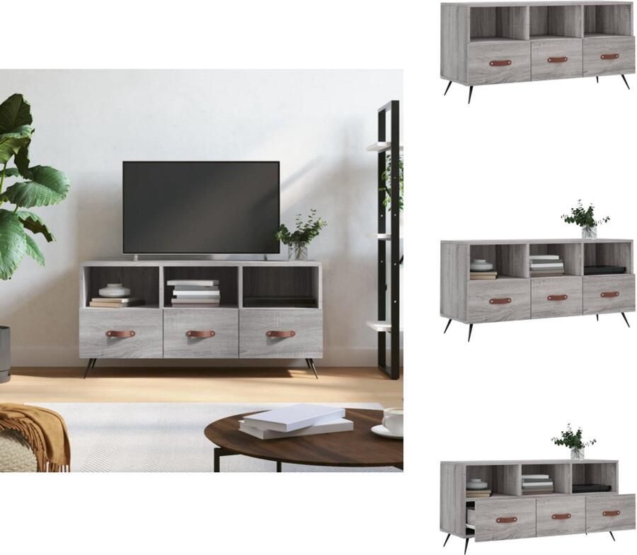 VidaXL Tv-meubel Tv-meubelen Tv Kast Opbergkast Tv-meubel 102x36x50 cm bewerkt hout grijs sonoma eikenkleurig