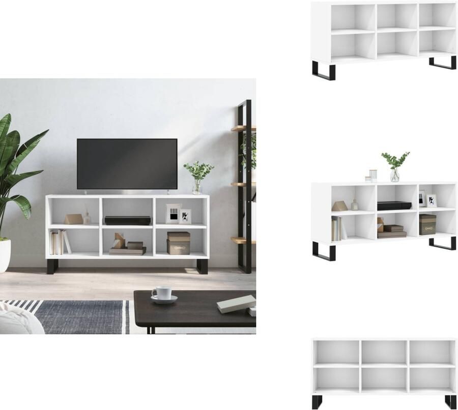 VidaXL Tv-meubel Tv-meubelen Tv Kast Opbergkast Tv-meubel 103 5x30x50 cm bewerkt hout wit