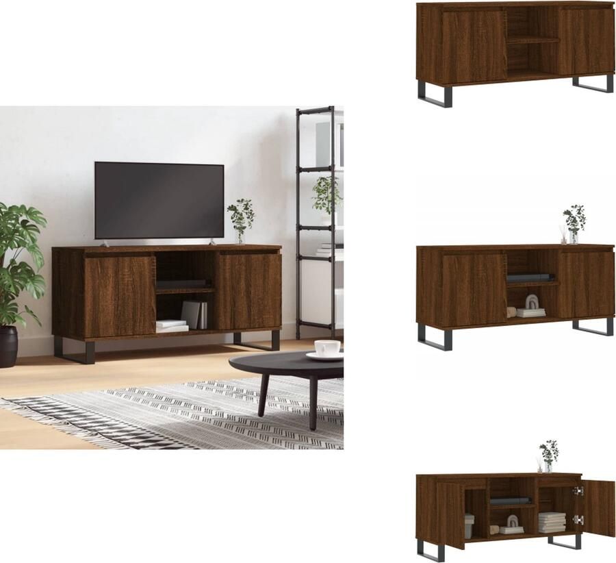 VidaXL Tv-meubel Tv-meubelen Tv Kast Opbergkast Tv-meubel 104x35x50 cm bewerkt hout bruineikenkleurig
