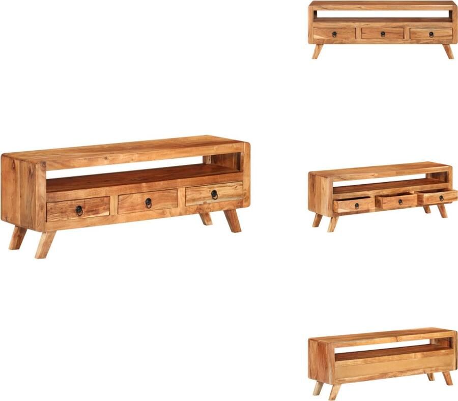 VidaXL Tv-meubel Tv-meubelen Tv Kast Opbergkast Tv-meubel 110x30x40 cm massief acaciahout