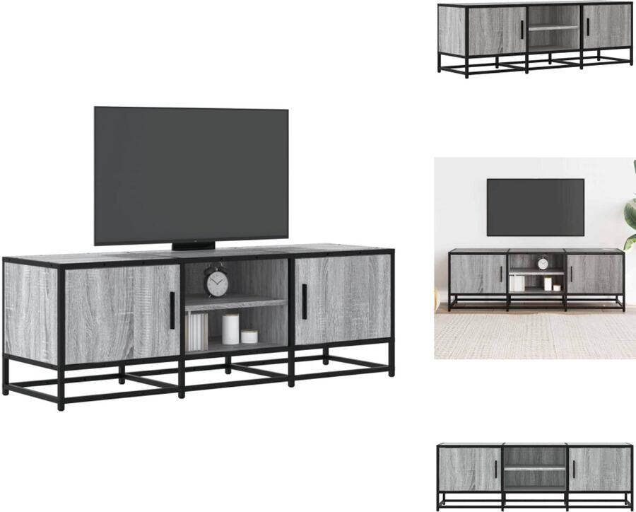 VidaXL Tv-meubel Tv-meubelen Tv Kast Opbergkast Tv-meubel 120x35x41 cm bewerkt hout metaal grijs sonoma eiken
