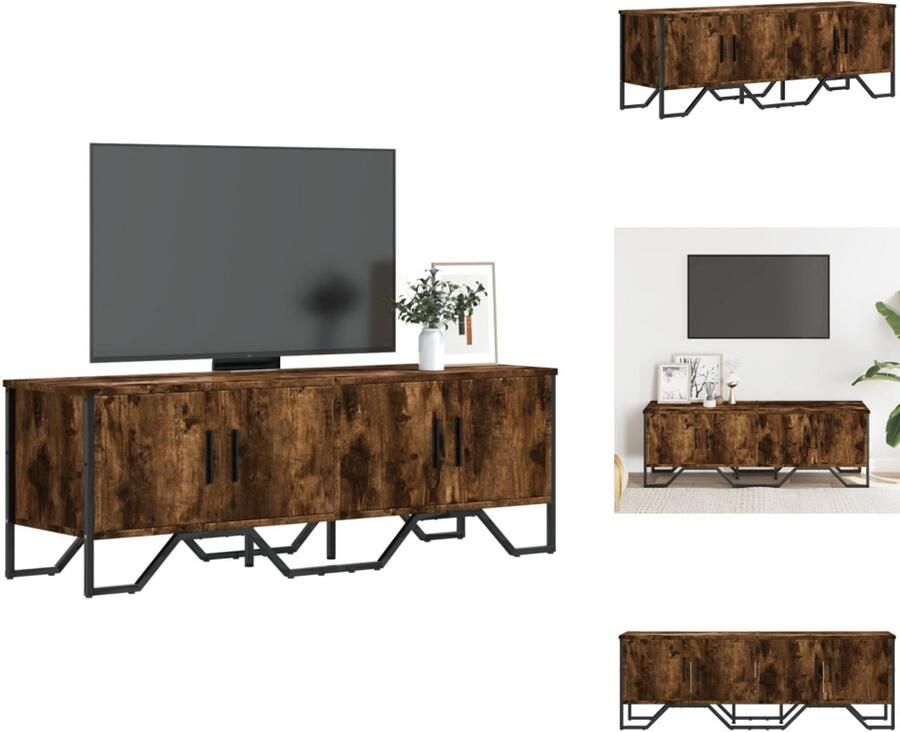 VidaXL Tv-meubel Tv-meubelen Tv Kast Opbergkast Tv-meubel 122x34x41 cm bewerkt hout gerookt eikenkleurig