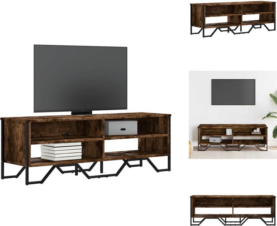VidaXL Tv-meubel Tv-meubelen Tv Kast Opbergkast Tv-meubel 122x34x41 cm bewerkt hout gerookt eikenkleurig