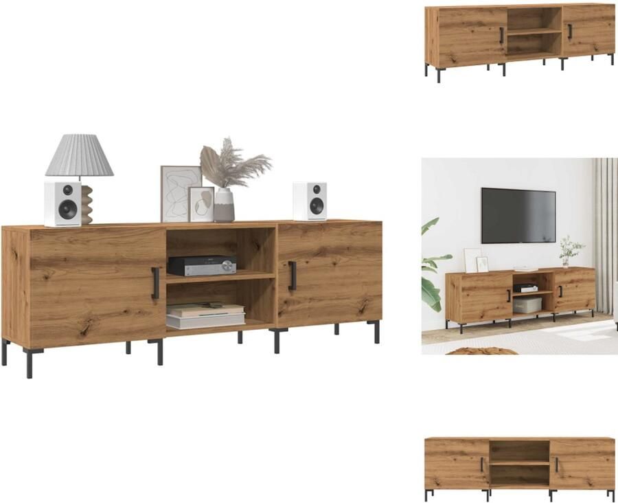 VidaXL Tv-meubel Tv-meubelen Tv Kast Opbergkast Tv-meubel 150x30x50 cm bewerkt hout artisanaal eikenkleurig