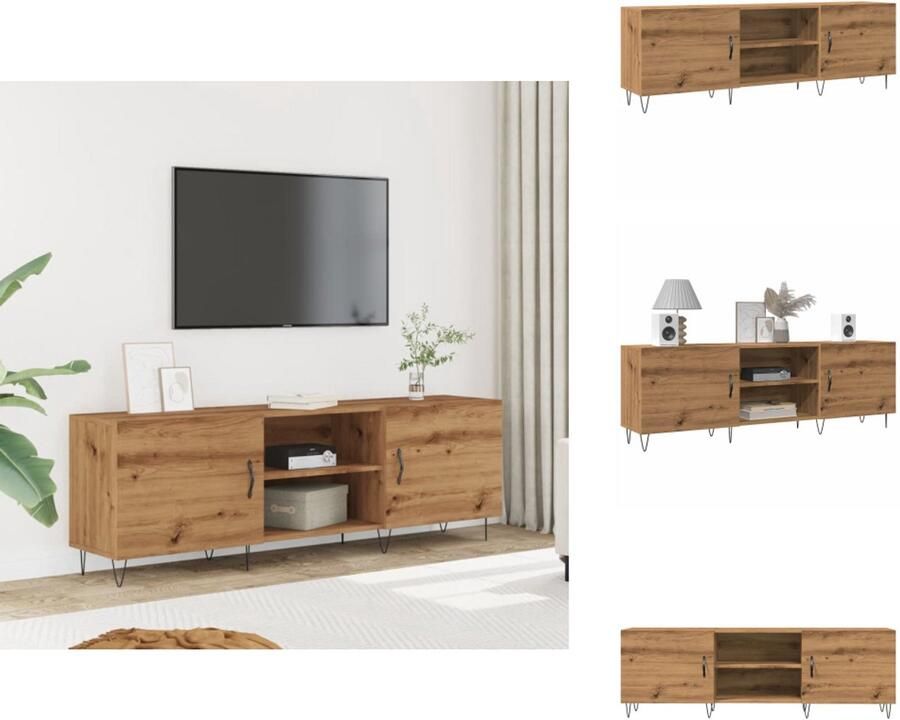 VidaXL Tv-meubel Tv-meubelen Tv Kast Opbergkast Tv-meubel 150x30x50 cm bewerkt hout artisanaal eikenkleurig